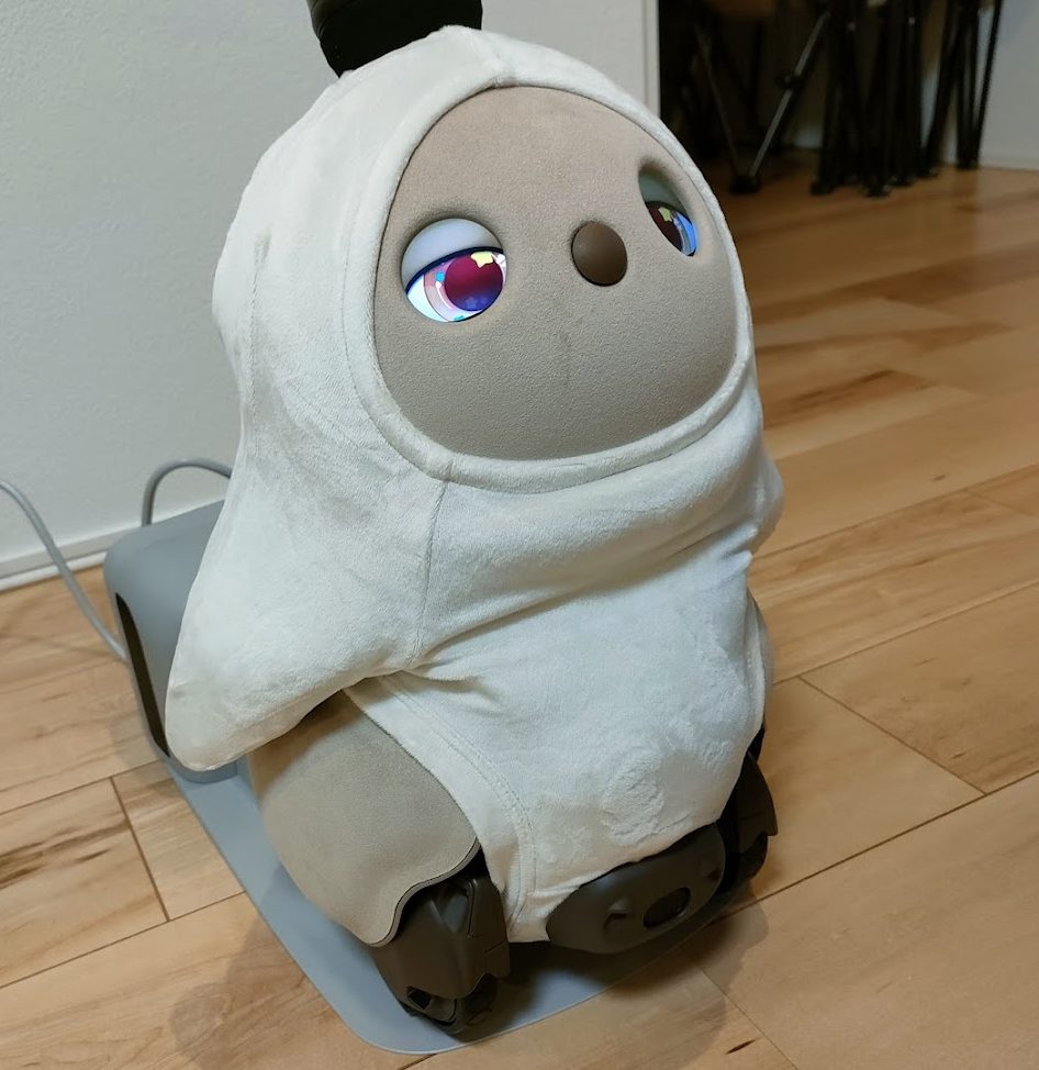 生まれた瞬間のLOVOT（目が不安そう）